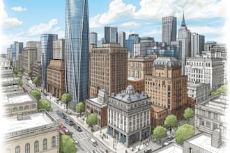 draw urban planning, architecture and cityscape sketches