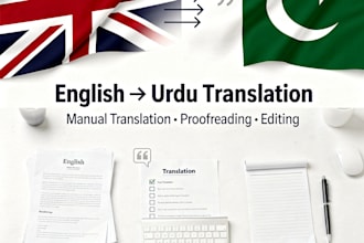 provide quick turnaround english urdu translation