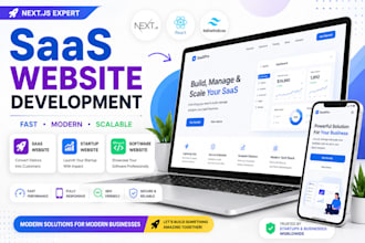 build a saas website, startup website, and software website in nextjs