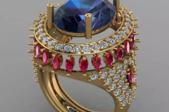 make jewelry cad design with rhino, matrixgold, stl file, custom ring or pendant