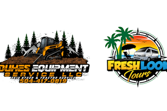 design high quality wonderful skid steer and travel logo with source file