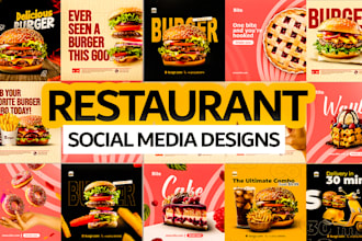 design attractive restaurant social media posts and ads