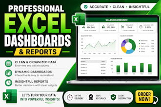 create professional excel dashboards, KPI reports and data analysis