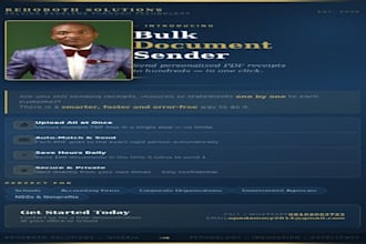 build bulk receipt, document sender