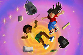 illustrate colorful childrens book and storybook characters