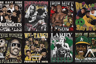 design vintage bootleg tshirt music rap sport tee