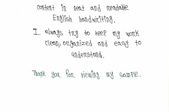 handwrite your text in neat and clear letters