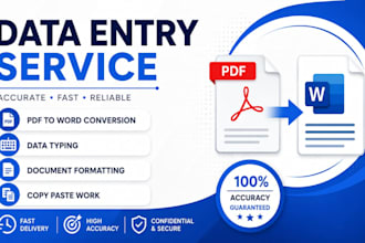 do data entry, data typing and document formatting
