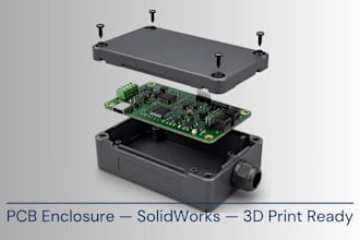 design pcb enclosure and electronics cases in solidworks with step and stl files