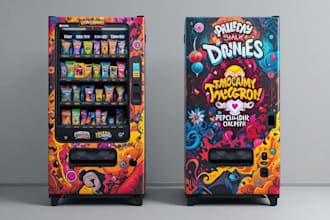 do creative vending machine wrap design, slot wrap design