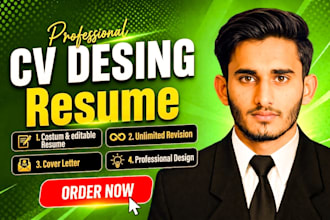 make impressive professional resume design and cv design