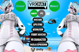 do custom 3d vrchat avatar vrc avatar furry avatar vr character nsfw 3d model