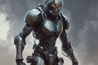 a sci fi character illustration or sci fi character