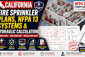 design california fire sprinkler plans, nfpa 13 systems , hydraulic calculation