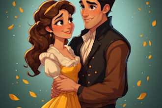 design couple portrait illustration