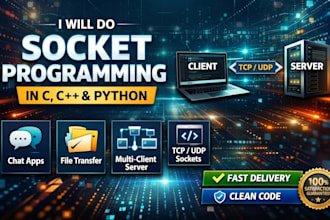 create python c, cpp socket applications