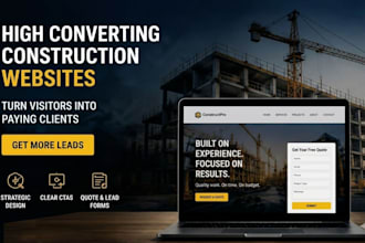design a high converting squarespace website for construction companies
