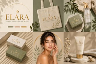 design luxury skincare logo, packaging, and complete brand