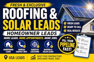 provide fresh roofing leads and solar homeowner leads usa