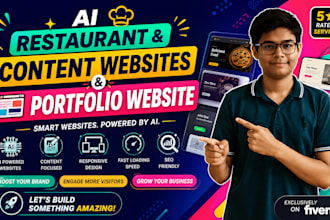 design modern ai portfolio, restaurant and content websites