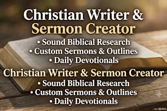 be your christian sermon, article, and ebook writer