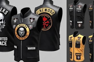 fix, edit unique vest design mc kuttes gang clothing eup ems vest logo mc patch