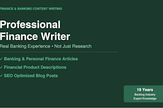 write professional finance and banking content
