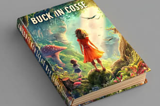 design a colorful children book cover for authors