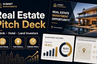 design airbnb property deck, land investors, hotel investor, real estate slides
