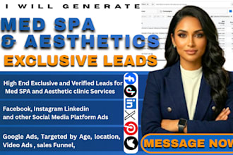 700 fresh USA med spa leads, aesthetics leads, med spa leads, via google ads