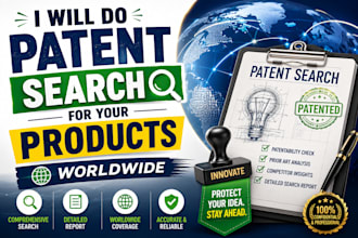 do patent search for your products worldwide