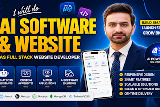 develop an ai website, ai web application, ai software as website developer