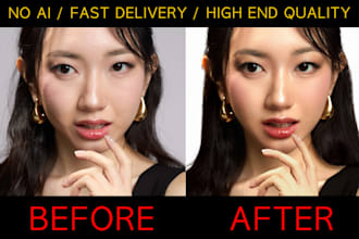 do professional portrait retouching with no ai