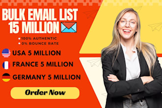 deliver 15 million active list for email marketing
