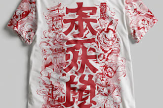 create japanese anime and samurai t shirt designs
