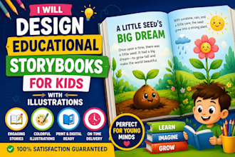 design educational storybooks for kids with illustrations