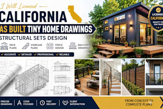 licensed california as built tiny home drawings structural sets deck staircase