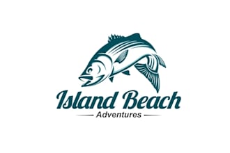 design top quality modern fishing adventures logo