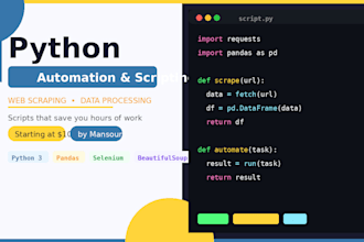 write python scripts for automation and web scraping
