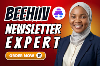 setup beehiiv newsletter, design beehiiv website and landing page
