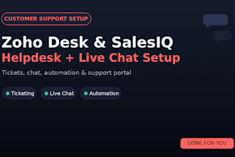 setup zoho desk and setup salesiq for customer support and ai chat