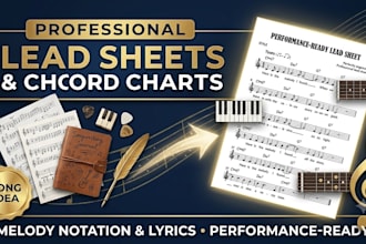 create professional lead sheet, chord charts and melody notation