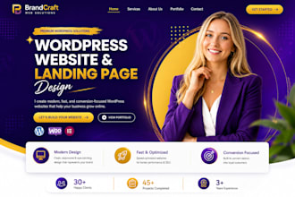 create landing page and complete wordpress website