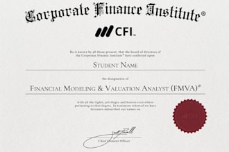 help you with fmva course by corporate finance institute