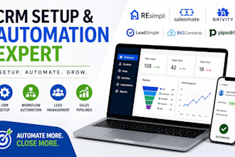 setup resimpli CRM, salesmate automation, brivity, leadsimple, bigcontacts