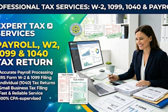 prepare w2, 1099, tax return, 1040, iand schedule c