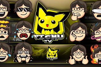 create animated twitch emotes logo animation game intro sub badges for stream