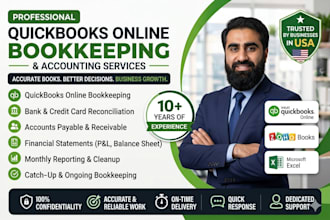 do quickbooks online bookkeeping, bank reconciliation, and monthly accounting