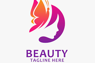 create a modern beauty salon and cosmetics logo