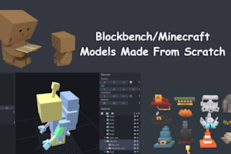 create custom blockbench 3d minecraft models, animations and textures